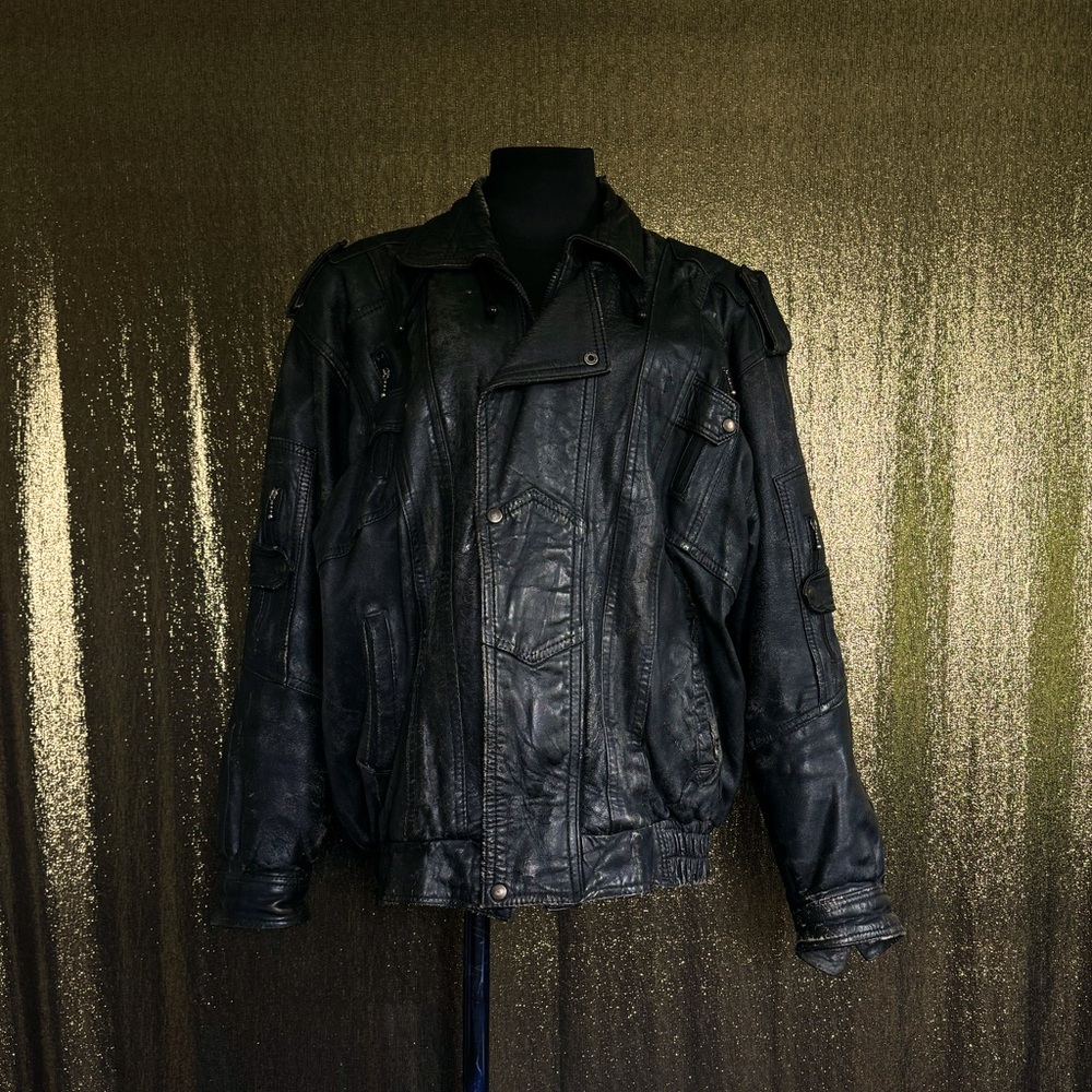Vintage distressed grunge leather jacket